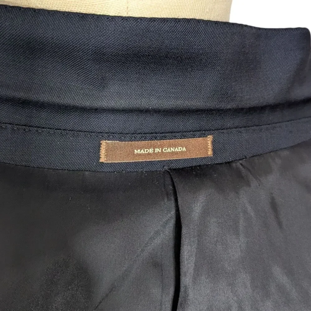 Peter Millar 100% Wool Dual Vent Sport Jacket Blazer 48R Dark Grey Two Button